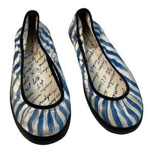 Nanette Lepore for Keds Women’s Blue amd Beige On Flats Sneaker Size 7.5 .